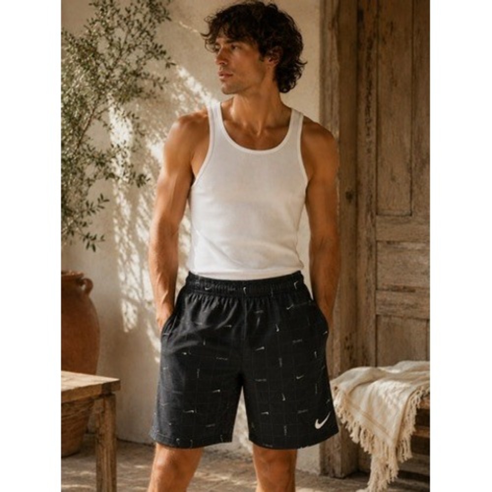 Nike Dri-FIT Mens Black Grid Swoosh Logo Training Shorts XXL CZ2437 Performance